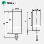 M34 Capacitive Proximity Sensor NPN PNP NO NC 20mm Detection Distance Feed Sensor Without Thread DC10-30V Proximity Switch