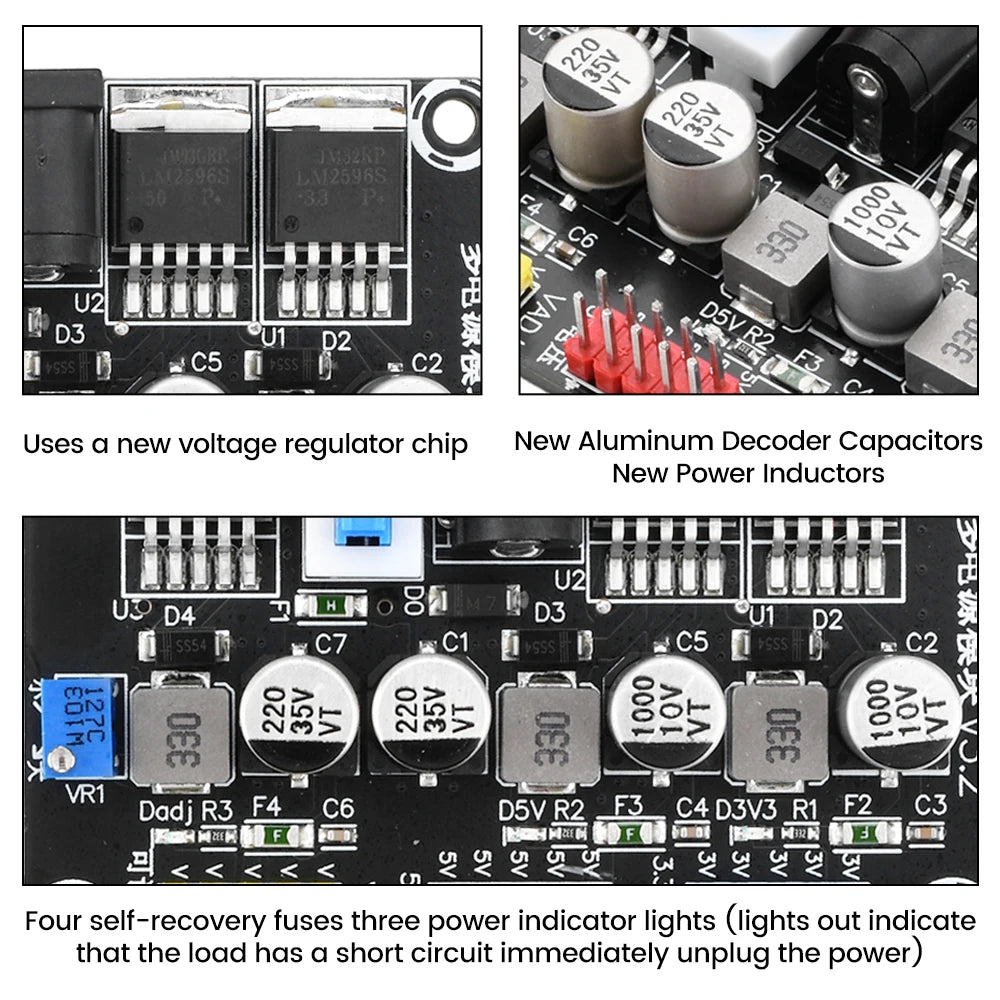 LM2596 DC7-25V To DC3.3V/5V Adjustable Step-Down Module Regulated Power Supply Module Intelligent Vehicle Experimental Power