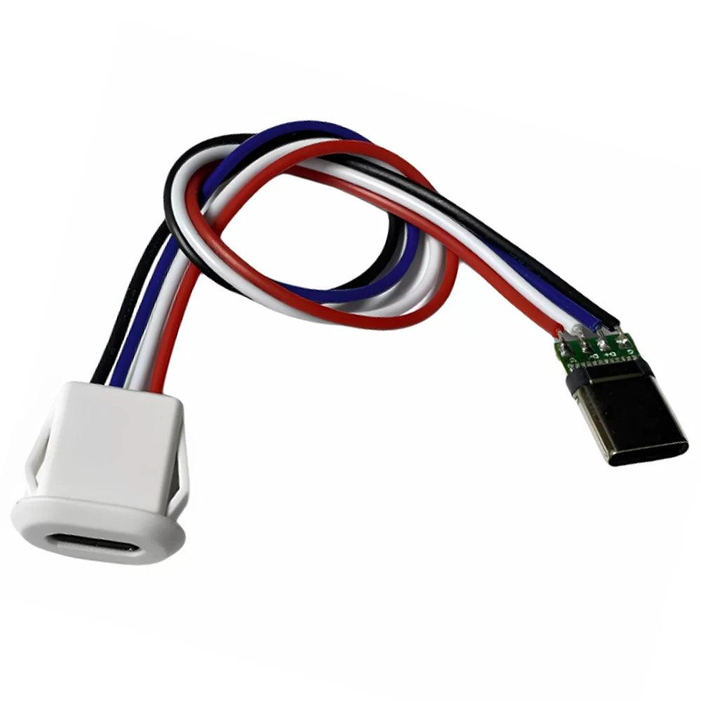 4pin USB Type-C Connector with Snap Fit Female Head 5A High Current Data Fast Charging Socket USB-C Charger Socket