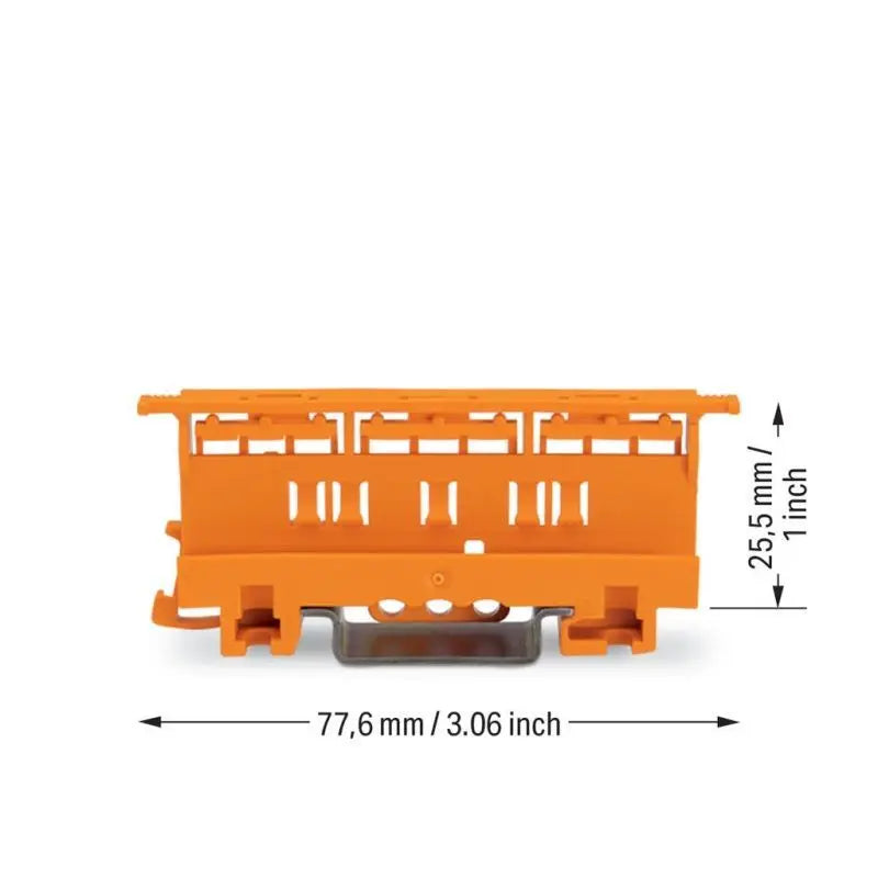 WAGO 221‑500 Mounting Carrier Bracket For 221‑412 413 415 Terminal, DIN‑35 Rail / Screw Mount, For 4mm² Connectors, Orange