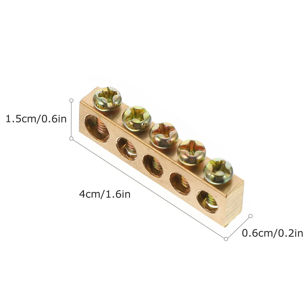 10Pcs High-Strength Copper Ground Neutral Bar Insulated Electrical Terminal Block for Load Center Expansion Distribution Wire