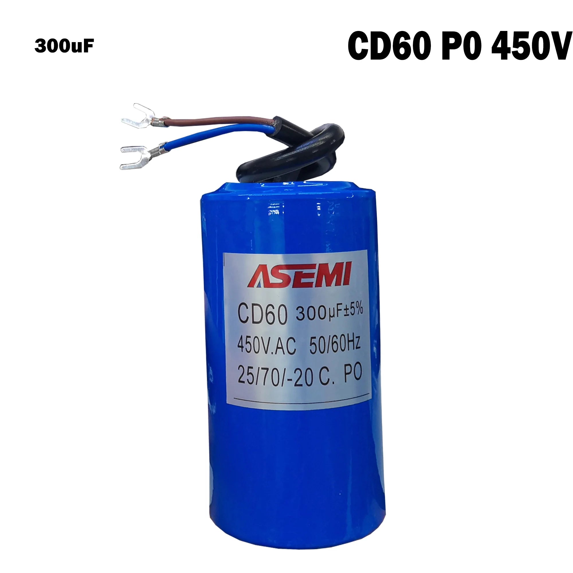 CD60 300uf 450vac P0 Startup Capacitor ASEMI 50uF 75uF 100uF 200uF 250uF 300uF 350uF 400uF 450uF 500uF 800uF