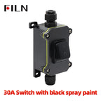 FILN 30A 12V 24V 220V Waterproof Inline Toggle Switch with LED IP65 Sealed Outdoor Box Inline Cord Rocker Switch Power