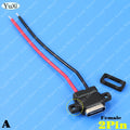 USB Type-C Waterproof Connector Male Female 2Pin Fast Charging Jack Port USB-C 4Pin Charger Plug Data Transmission Cable 3A 5V