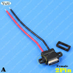 USB Type-C Waterproof Connector Male Female 2Pin Fast Charging Jack Port USB-C 4Pin Charger Plug Data Transmission Cable 3A 5V