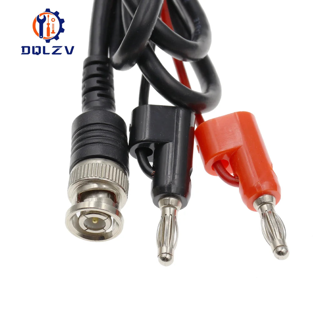1M BNC Q9 to Dual Alligator Clip Oscilloscope Test Probe Leads 4MM Banana Plug Cables Connector Dual Tester Tools for