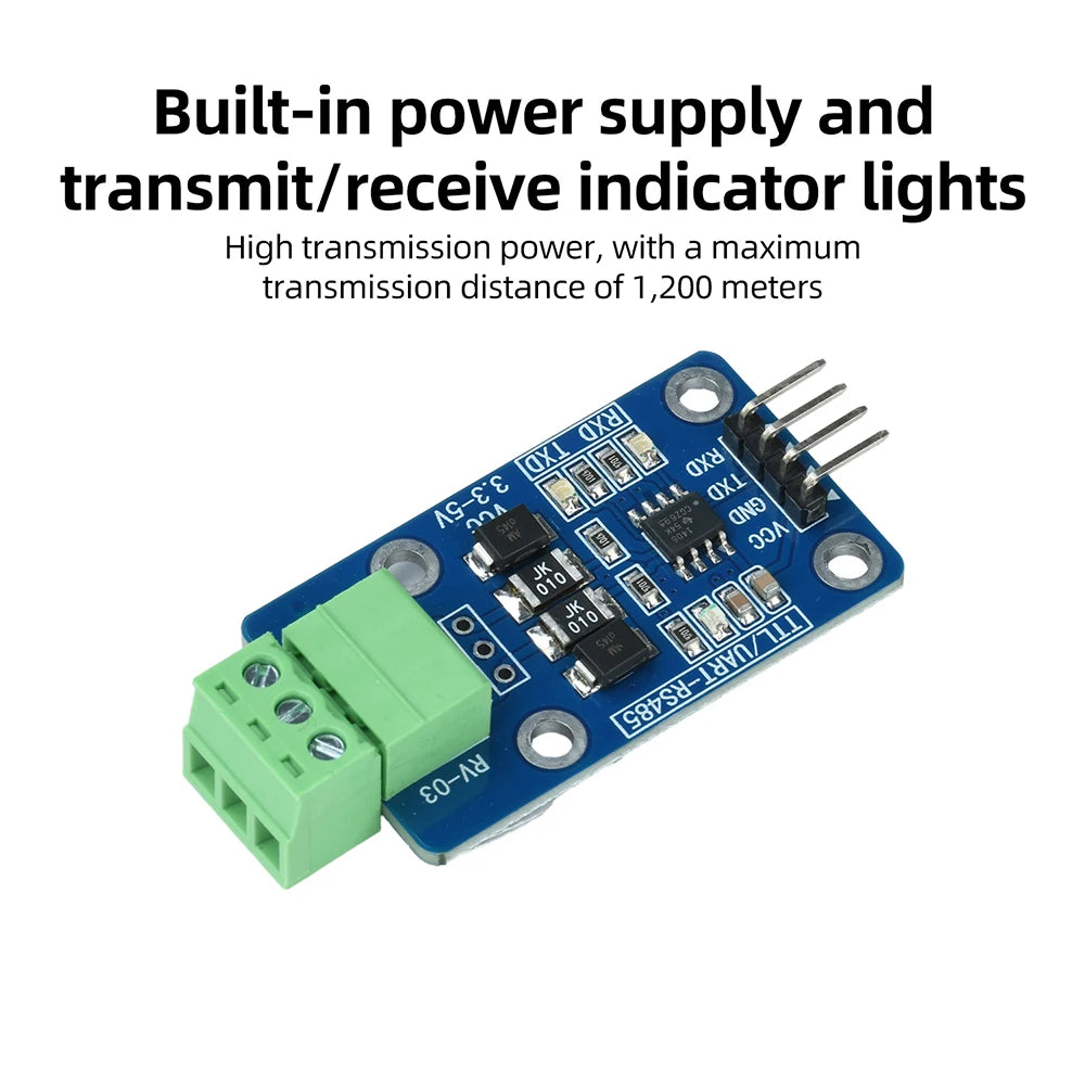 DC 3.3V-5V TTL to RS485 Module UART Level Converter Automatic Flow Control for MCU Serial Communication