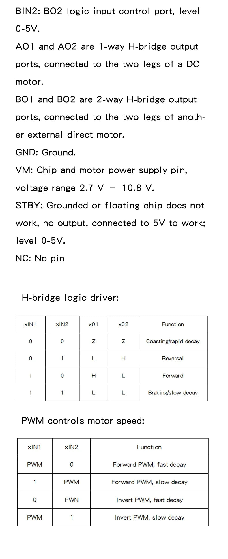 L298N motor driver board module DC stepper motor motor smart car robot accessories TB6612FNG