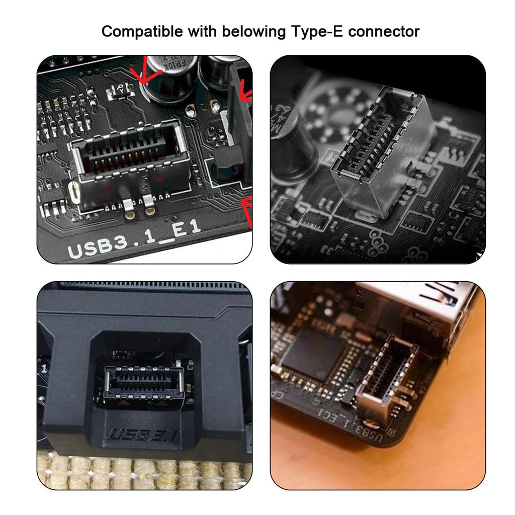 USB 3.1 Front Panel Header Female Type-E to Male Extension Adapter angle Type-E to Type-A Type-C USB C Motherboard Data Adapter