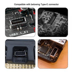 USB 3.1 Front Panel Header Female Type-E to Male Extension Adapter angle Type-E to Type-A Type-C USB C Motherboard Data Adapter