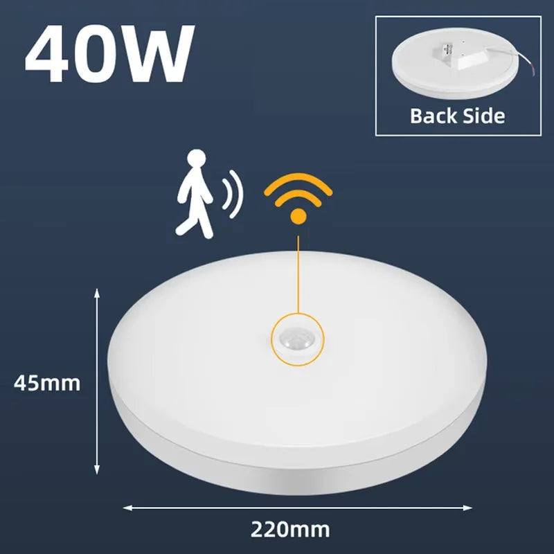 LED Radar Sensor Light Waterproof Ip44 220V Ceiling Lamp for Living Room Bathroom Corridor Decor Led Panel Light Motion Sensor