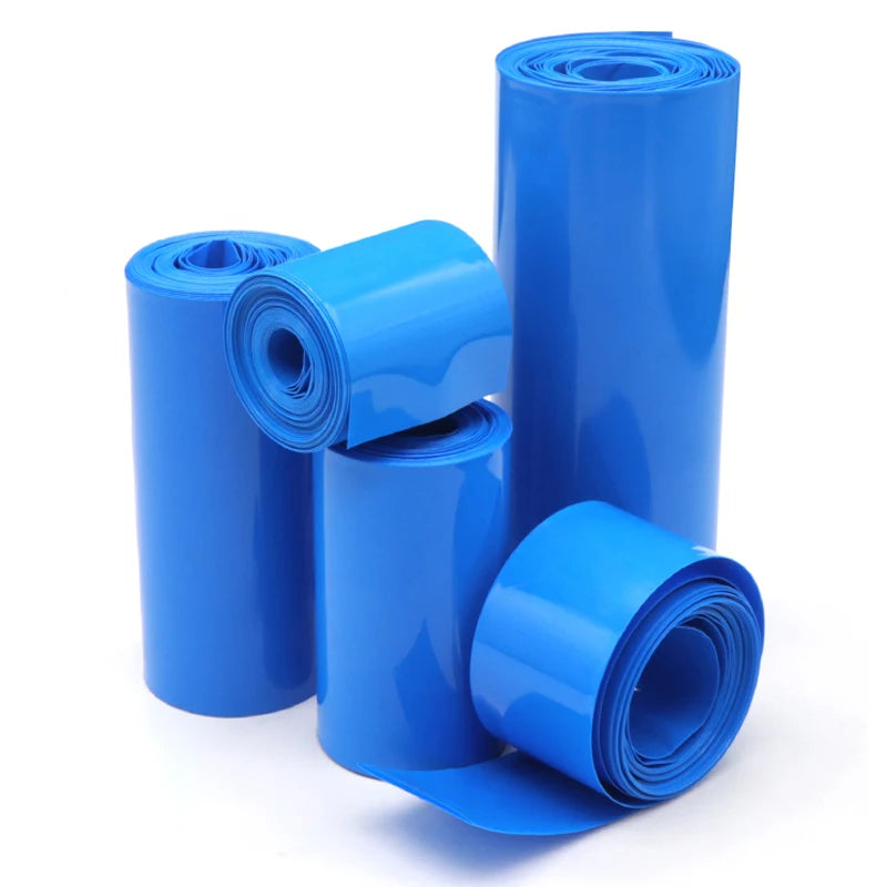 18650 PVC Heat Shrink Tube Battery Pack Blue Width 29.5mm~300mm Insulated Protection Film Wrap Lithium Case Cable Sleeve
