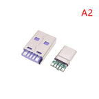 PD Fast Charge Type-C USB 65W 5A Male Connector Welding With 5Pin PCB + Type A Male 5Pin USB DIY OTG Data Charge DIY KIT