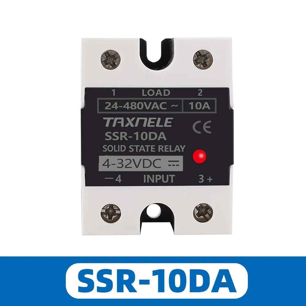 SSR 40DA SSR 25DA 10DA Solid State Relay  DC To AC 4-32VDC Input 24-480VAC Output solid state relay Industrial Single black SSR