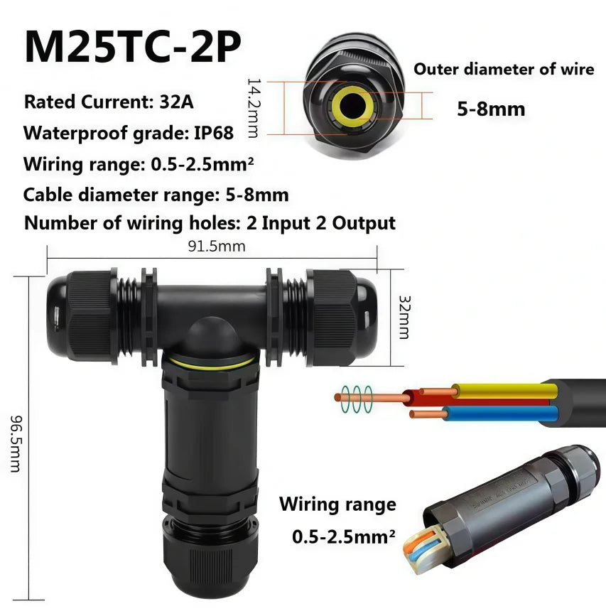 Heavy Duty Quick Connect Terminal Block T-type, IP68 Waterproof 2/3/4/5Pin for Secure & Fast Damp-Proof Wiring Connector