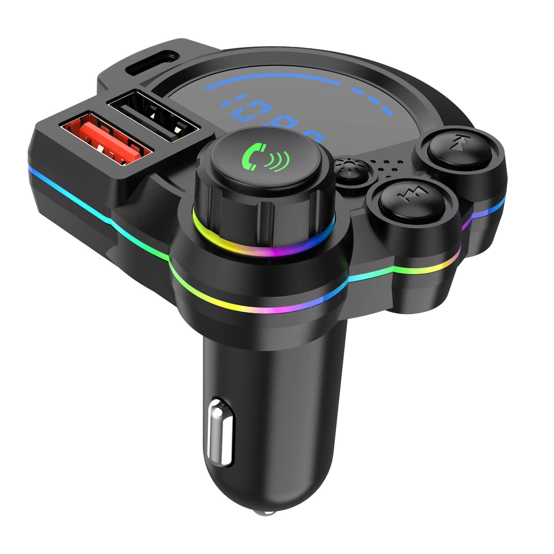 Bluetooth 5.3 FM Transmitter Handsfree Car AUX Radio Modulator MP3 Player with QC3.0 & PD20W Fast Charge Adapter Car Accessories