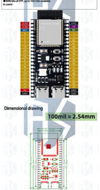 ESP32-S3 WiFi Bluetooth BLE 5.0 Mesh Module ESP32-S3-Dev-Kit-C-1 Development Board Compatible with for Arduino