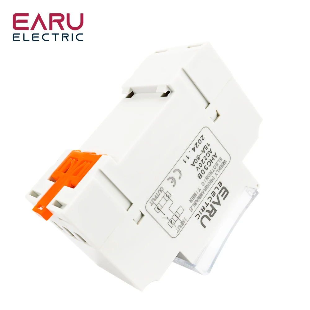 Electronic Weekly 7 Days Programmable Digital Timer Switch Relay Timer Control Din Rail THC AC 220V 230V 110V DC 12V 24V 48V 30A