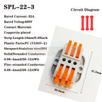 Wire Connectors KV-223-2 Terminal Block Push-in Quick Connector Docking Wiring Connector Electrical Plug-in Fast Cable Connector