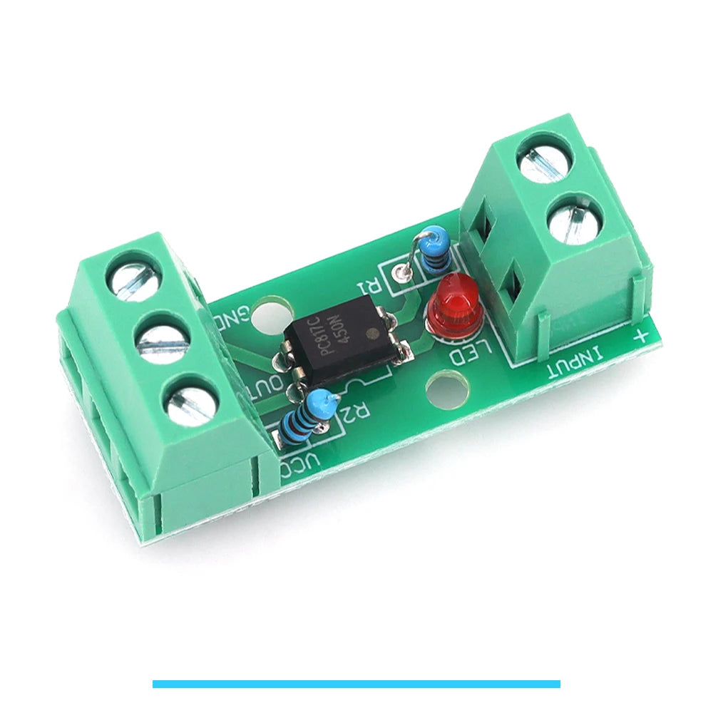 1/5/10PCS 1Channel Way Optocoupler Isolation Module PC817 3V-5V 12V 24V Photoelectric Isolator Rail Holder PLC Drive Motor Board