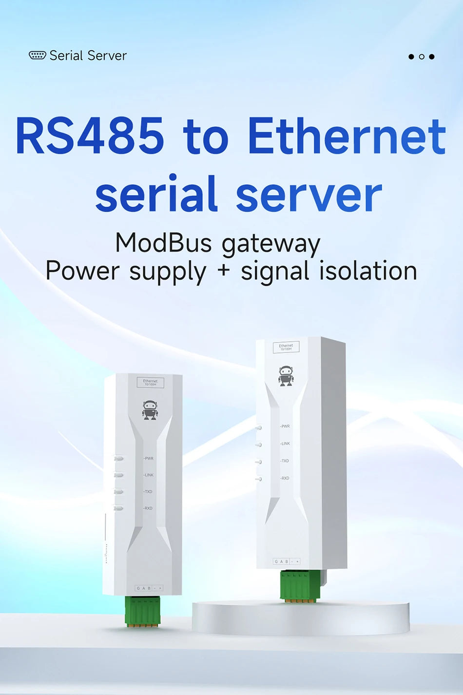 Serial to Ethernet Serial Server RS485 ModBus Gateway CDEBYTE NE2-D11P Signal Isolation 2-Way Socket Link Standard MQTT
