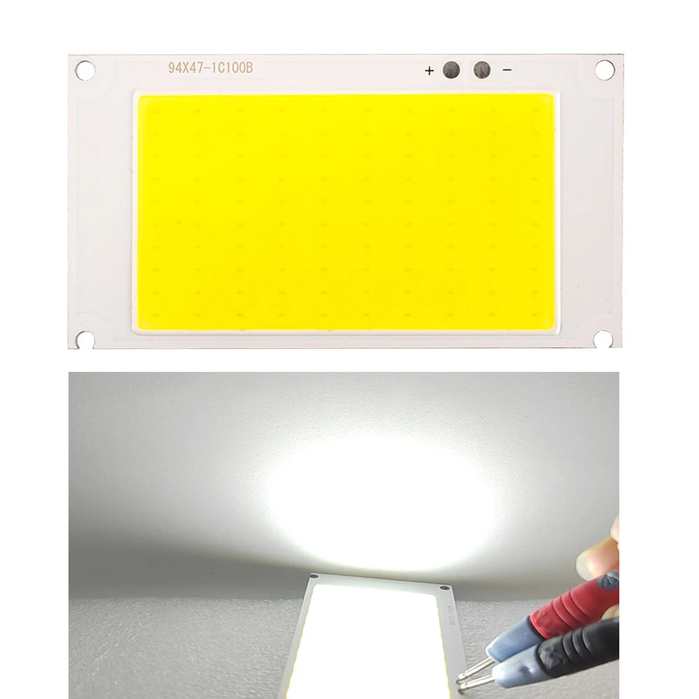 94*47mm Ultra Bright 50W DC 3V 3.7V COB LED Light Source Chip On Board Cool White for DIY Working Lamps