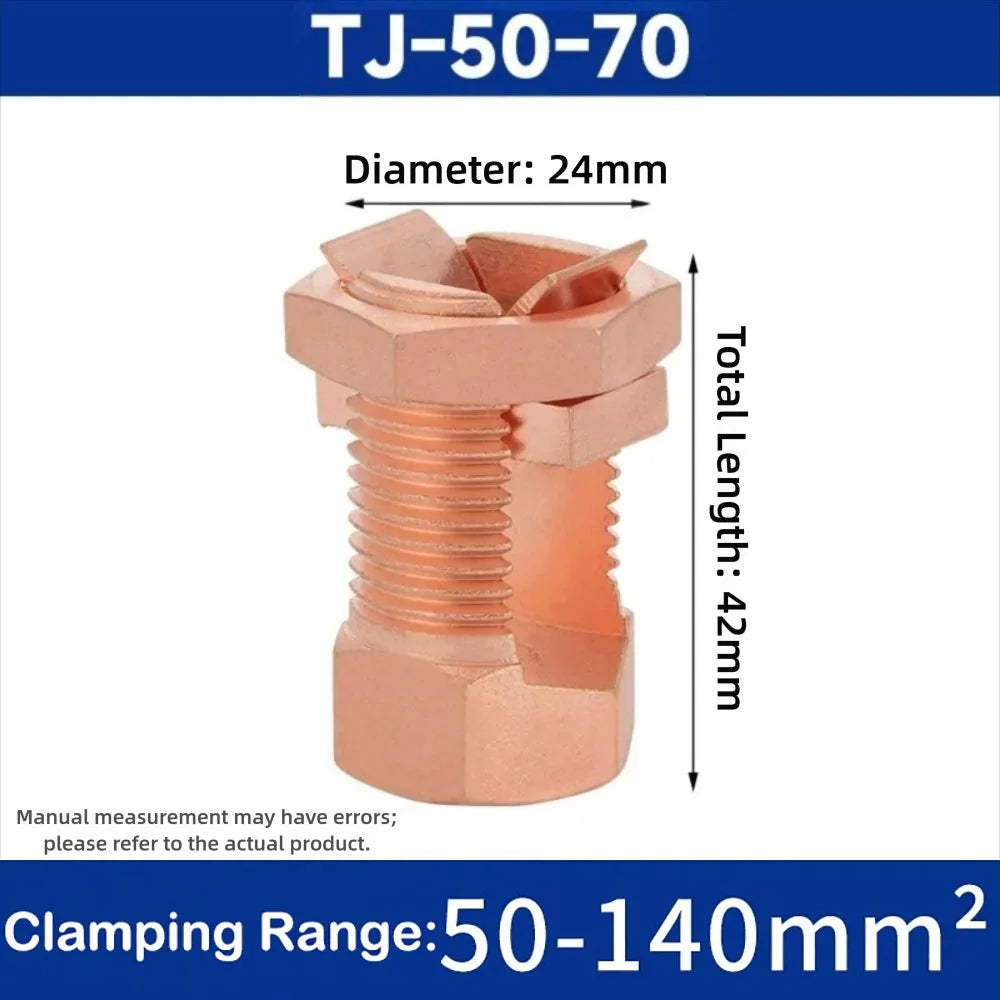 Electrical Equipment TJ Series Split Bolt Connector Sturdy Durable Copper Split Bolt Screw Terminal