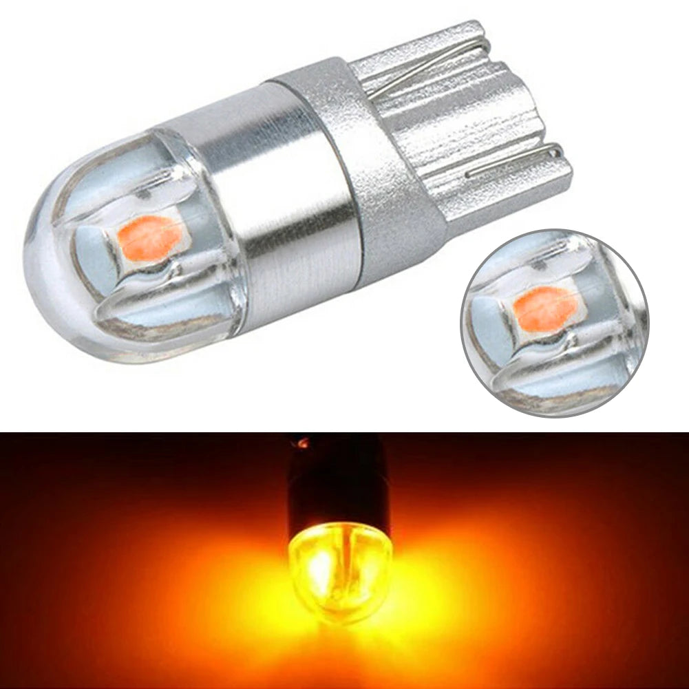 1Pcs T10 2SMD 3030 W5W 194 168 LED Reading License Plate Light Side Lamp DRL Amber Universal Car Lighting