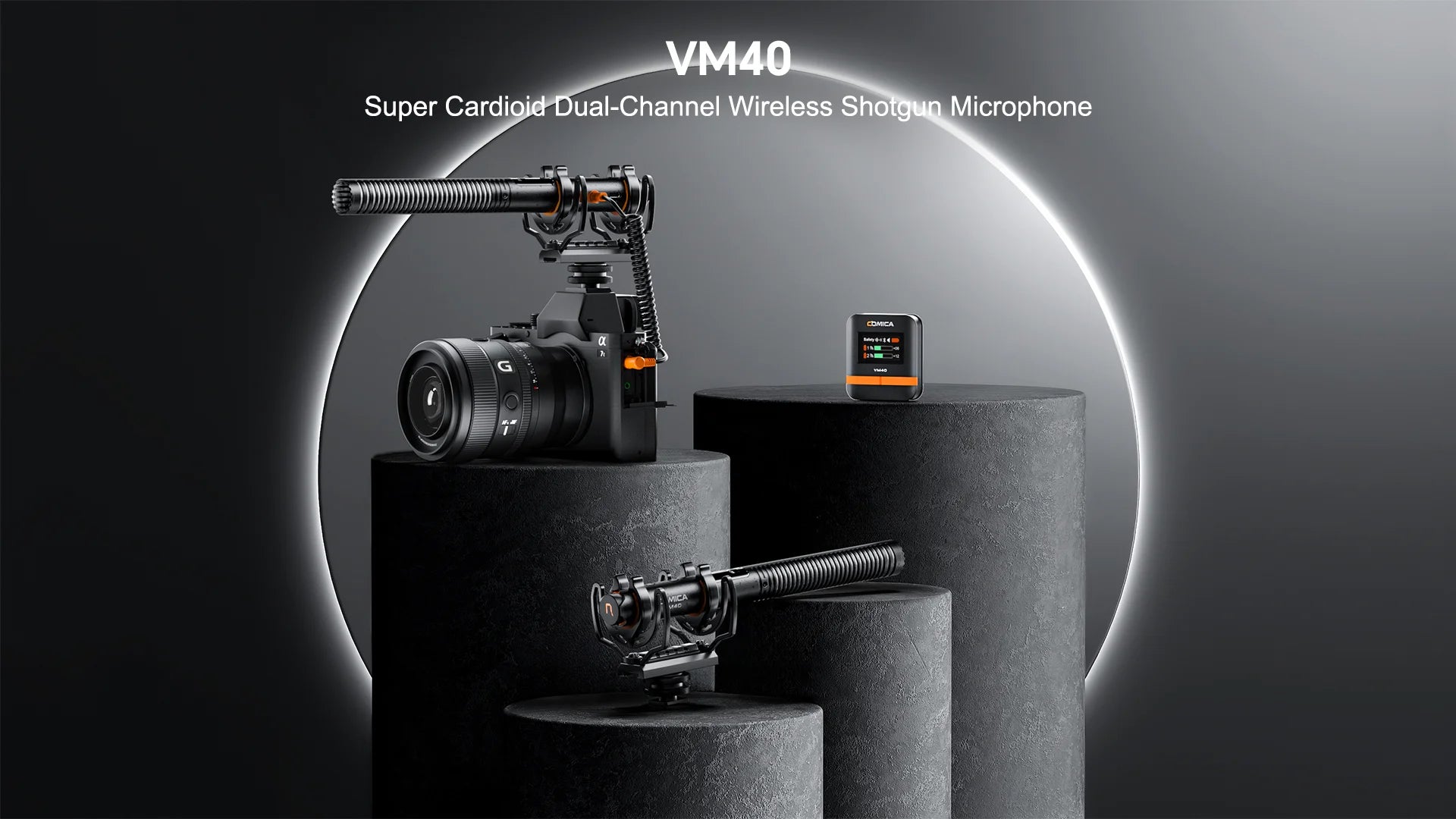 COMICA VM40 Super Cardioid 2.4G Wireless Shotgun Microphone 48kHz/32-bit 32GB Built-in Storage Mic for Camera,Smartphone,PC