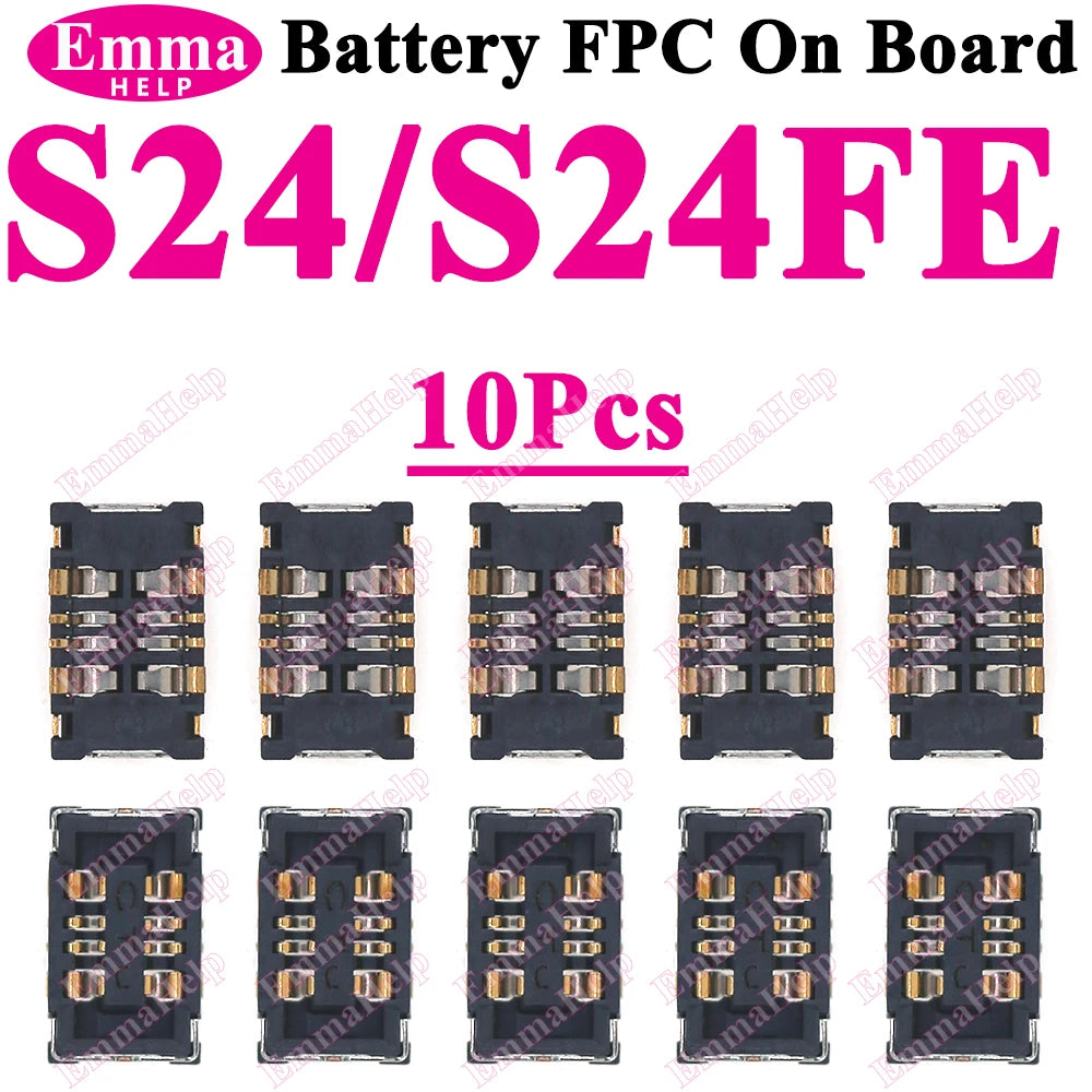 10Pcs Battery FPC Connector FPC for Samsung S24 S23 S22 S21 S20 S10 S10E Note 20 10 Plus S10 Lite On-Board Contactor Clip Plug