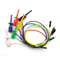 5PCS Electrical Test Hooks with Male Female Dupont Connector Wire Transistor Tester Probe Clip for Multimeter Instrumentation