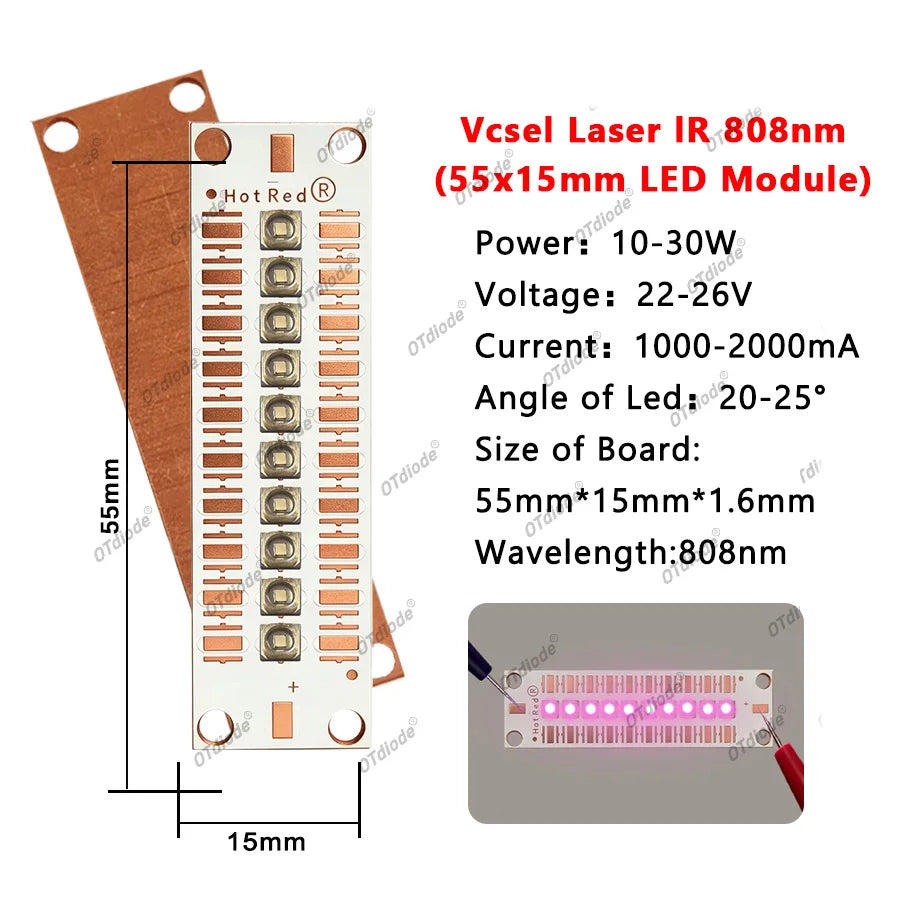 3535 Vcsel Laser High Power LED Chip IR Infrared 10W 20W 30W 50W 60W 80W 100W 850nm 940Nm 808nm 980nm 1064nm Sensing Monitoring