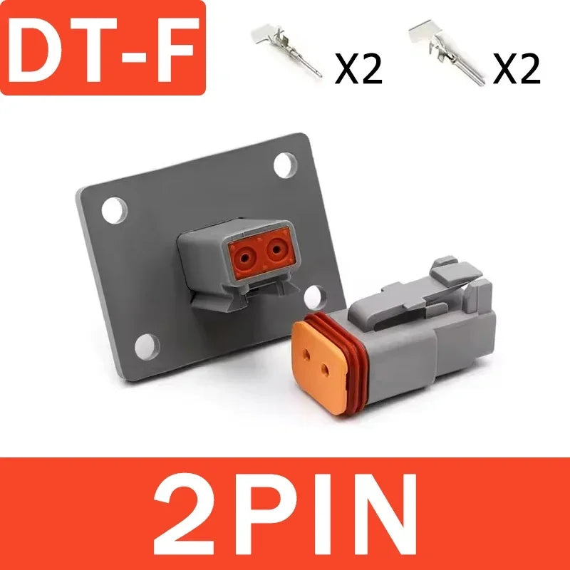 Deutsch DT Industrial DT04-8P-L012 Flange Mount Connector IP68 | 22-16AWG for Heavy Duty Truck & Bus Electrical Systems