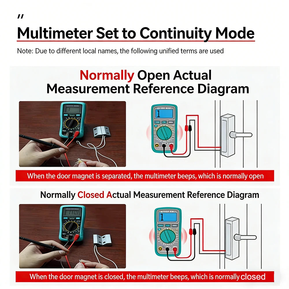 2Pairs MC-52 Wired Magnetic Door Window Contact Switch Heavy Duty Iron Door Sensor Reed Switch for Alarm System Normally Open NC