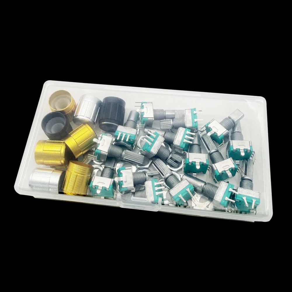 1Box EC11 Handle Length 15mm / 20mm Shaft Encoder Switch Kit 5 Pin Half / Plum Rotary Encoder Code Switch