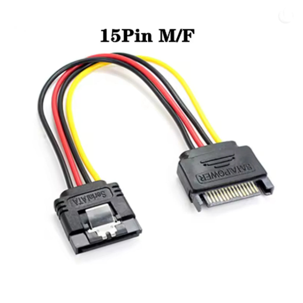 20cm Power 6Pin 8Pin 4Pin 15Pin SATA Male to 4Pin IDE Molex Female 15Pin SATA Female Power Cable Computer Cable 6Pin To 8Pin