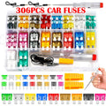 306PCS Car Fuse 5A 10A 15A 20A 25A 30A 35A Amplifier with Box Clip Combination Car Blade Fuse Set with Inspection Circuit Electr