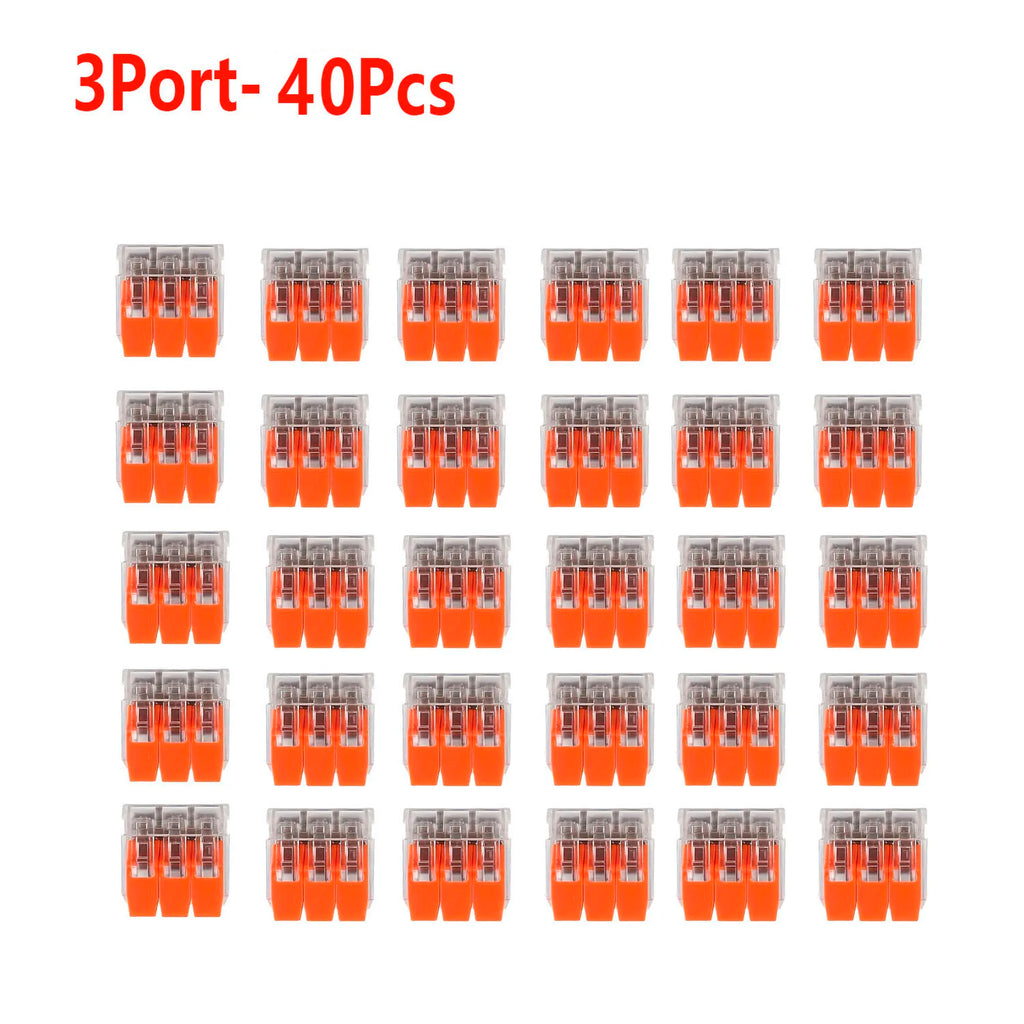 30/40PCS  Orange Combination Cable Connectors 2-Port/3-Port/4-Port/5-Port Quick Cable Electrical Sheath Connection Termina