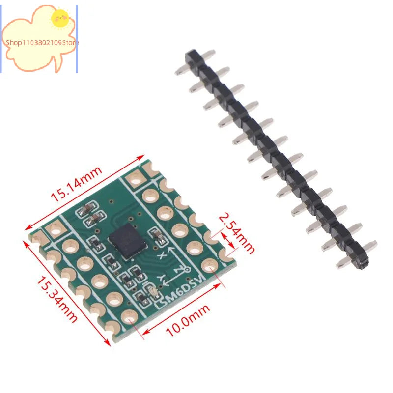 【HT】【HT】Six-Axis Sensor LSM6DSV Module SPI/I2C Compatible For Smol/SlimeVR - Accelerometer & Gyroscope Data Logging