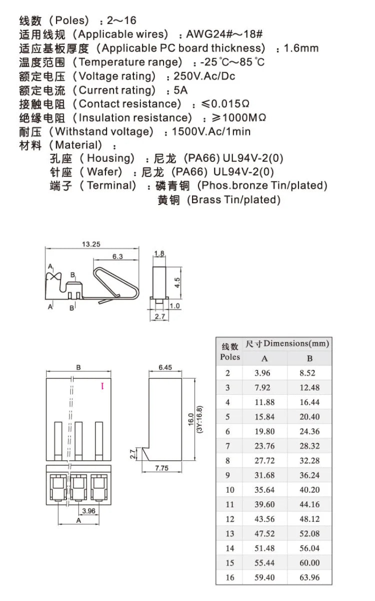 50sets CH5.08mm Housing Right Angle/Straight Wafer 2/3/4/5/6/7/8/9/10Pin 5.08mm Wire Connector Female Socket+Male Pin+Terminal