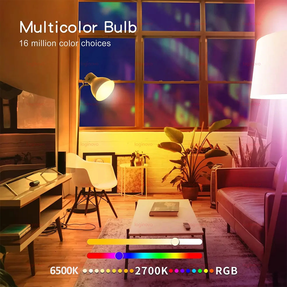 Bluetooth/WiFi LED Light Bulb E27 15W 20W 110V 220V RGB RGBCW Dimmable Led Bulbs Led Lamp For Alexa Google Home Tuya Smart Life