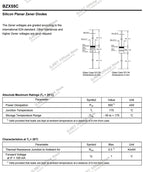 50pcs 1/2W Zener Diode 0.5W DO-35 BZX55C 2.2V 2.4 3.3 3.6 3.9 4.3 4.7 5.1 5.6 6.2 6.8 7.5 8.2 9.1 10 12 15 18 20 22 24 27 30 33V