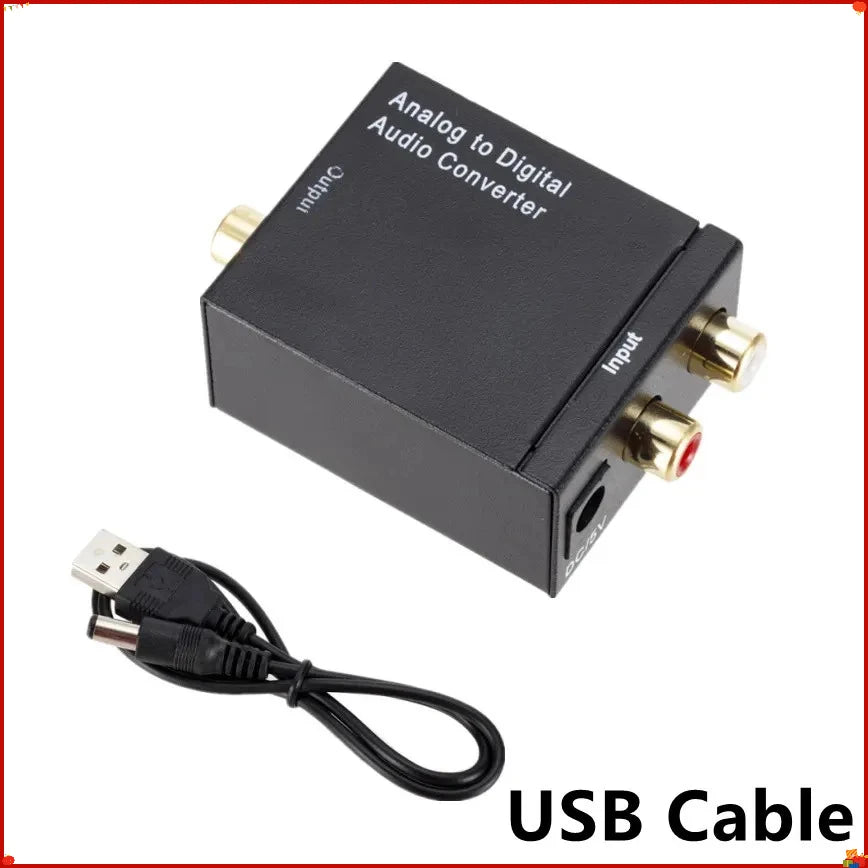 Analog to Digital Audio Converter L/R RCA to Digital Toslink Coaxial Audio Adapter For PS4 HDTV DVD Amplifier Soundbar Speaker