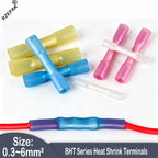10-1000PCS Heat Shrink Butt Wire Connectors AWG 24-10 0.3-6.0mm2 Waterproof Insulated Automobile Wire Cable Crimp Terminal