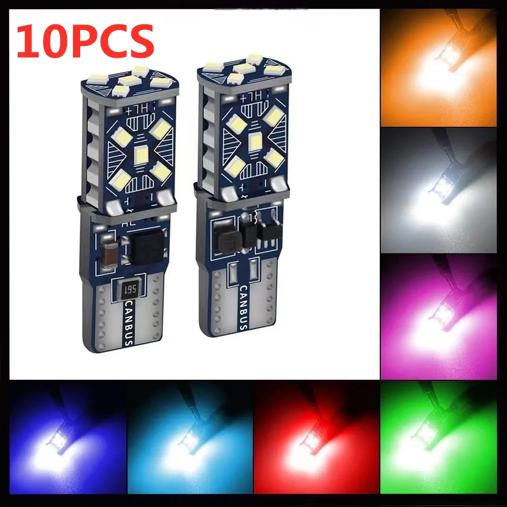 2/10 PCS Super Bright T10 W5W LED Bulbs Canbus 12/24V 7000K White Car Interior Dome Maps Trunk License Plate Wedge Side Lights