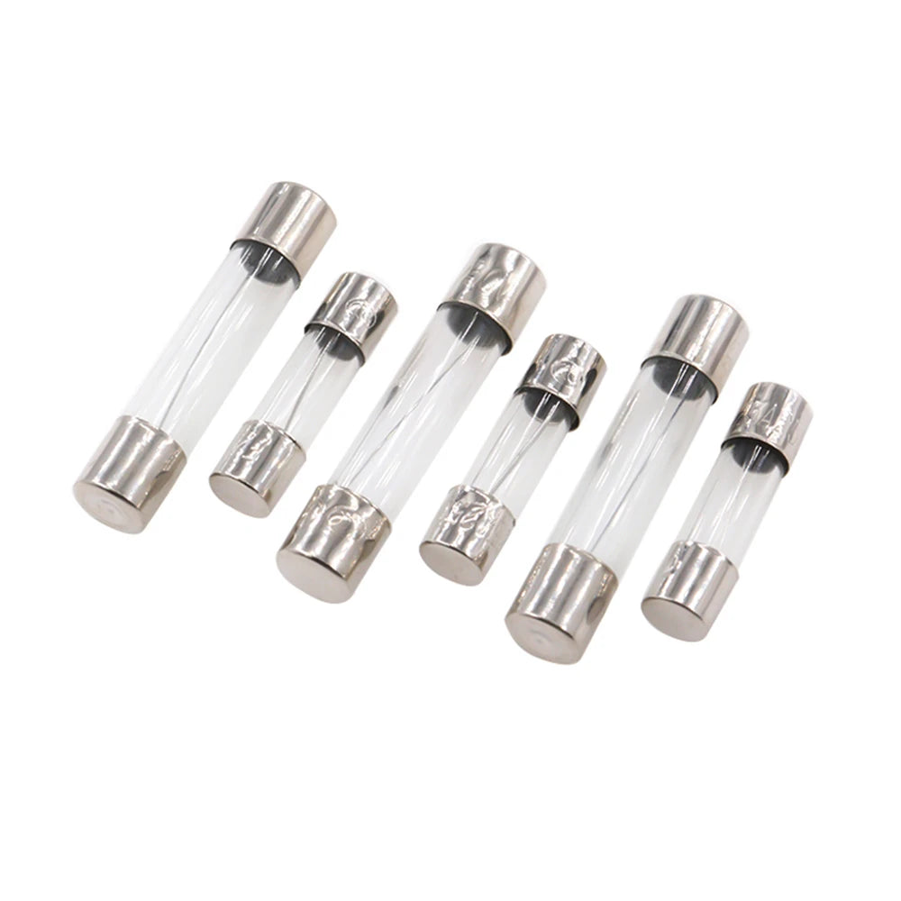 10pcs/lot Glass Fuse 5*20mm 6*30mm Fast Blow Glass Tube Fuses 5x20 6x30mm 250V 0.5 1 2 3 4 5 6 8 10 15 20 25 30 A AMP Fuse