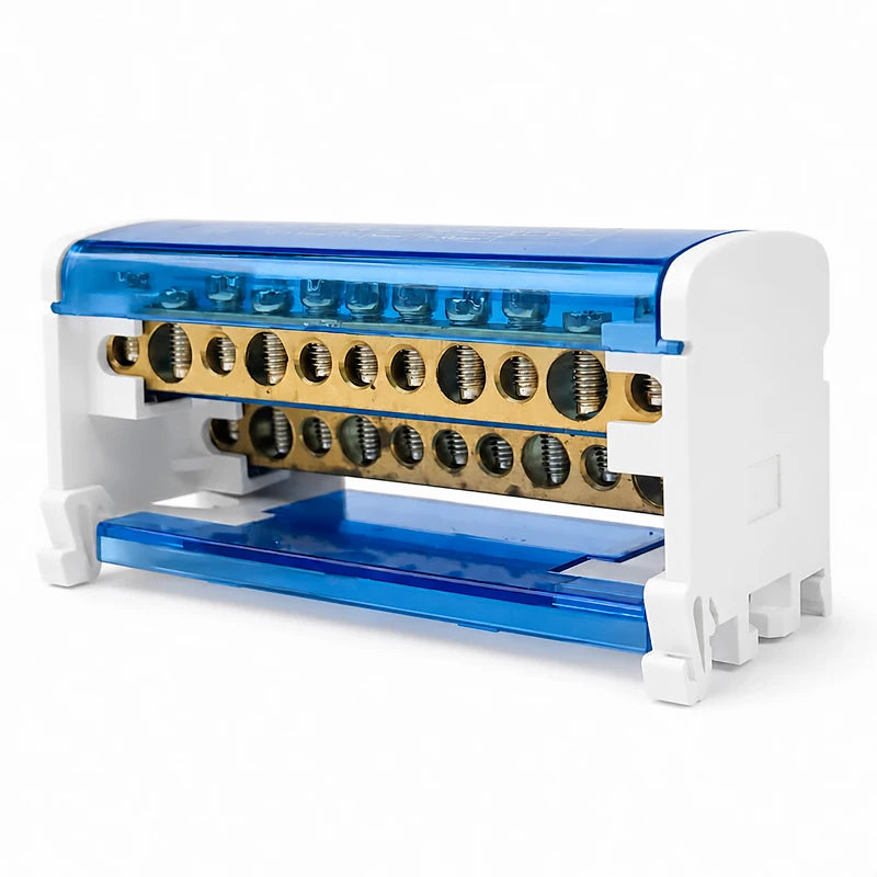 WKH-207/211/215/407/411/415 DIN Rail Distribution Block Multiple Input Output Screw Terminal Electrical Power Junction Box