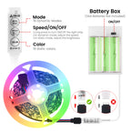 3AA Battery Powered LED Strip Lights 5050 RGB 1M 2M 3M 4M 5M Adhesive Tape Ribbon Lights Bluetooth TV Backlight Background Light