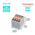 Wire Electrical Connectors Wire Push-in Terminal Block multiple in multiple out Connector Mount On Din Rail with fixing Hole