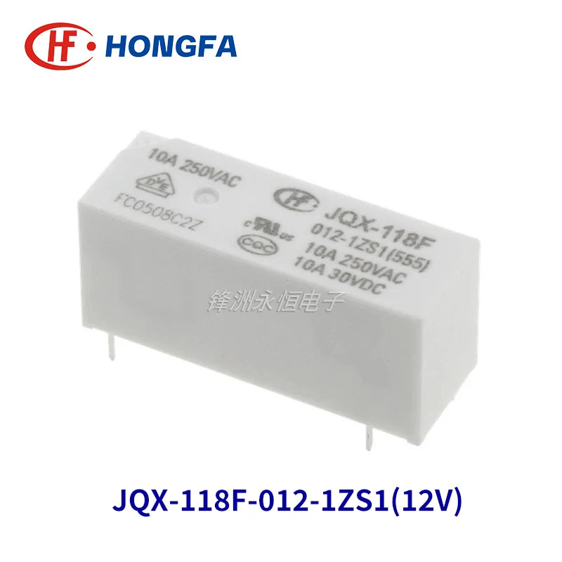 10Pcs New HF Relay JQX-118F-005-1ZS1 JQX-118F-012-1ZS1 JQX-118F-024-1ZS1 HF118F 012 1ZS1 10A 5PIN 5V 12V 24V power relay